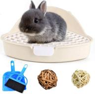 🐇 hamiledyi bunny litter pet toilet potty trainer corner pan bedding box - small animal guinea pig ferret hamster dwarf rabbit (white) логотип