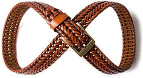 img 1 attached to 👔 XingCHi High-Quality Braided Genuine Leather Brown Men's Accessories and Belts: Premium Style and Durability