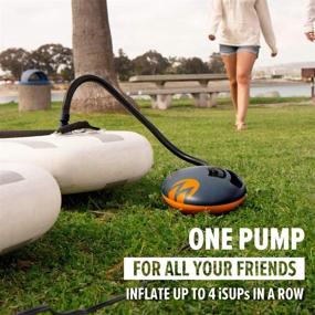 img 3 attached to 🏄 OutdoorMaster 20PSI High Pressure SUP Air Pump The Shark - Ultimate Dual Stage Inflation & Auto-Off Device for Easy Inflation/Deflation of Inflatable Stand Up Paddle Boards and Boats - 12V DC Car Connector Included