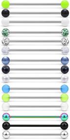 img 3 attached to Premium Surgical Steel Industrial Barbell Cartilage Earring Set - 15 Pieces for Women and Men