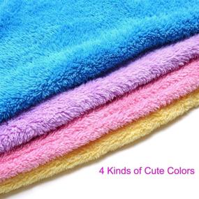 img 1 attached to 🧖 Quick-Dry Hair Towels Set: 4 Pack Microfiber Hair Drying Towels, Absorbent Twist Turban, Hair Cap and Long Hair Wrap (Pink, Yellow, Blue, Purple)