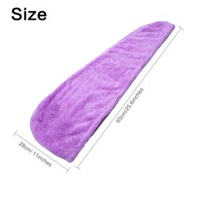 img 2 attached to 🧖 Quick-Dry Hair Towels Set: 4 Pack Microfiber Hair Drying Towels, Absorbent Twist Turban, Hair Cap and Long Hair Wrap (Pink, Yellow, Blue, Purple)