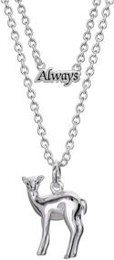 img 4 attached to 🔮 Enchanting HARRY POTTER “Always” and Doe Patronus Silver Plated Necklace Set: A Magical Accessory Must-Have!