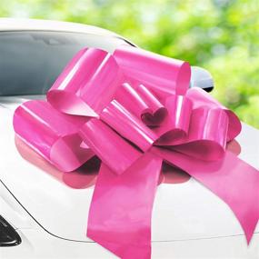 img 4 attached to Zoe Deco Big Car Bow (Pink, 30 inch) - Gold Accessory Bows Included - Ideal for Big Presents, Girls' Parties, Surprise Celebrations, Weddings, Birthdays, Christmas - Car Bows, Gift Bows, Giant Car Bow