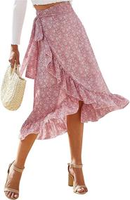 img 2 attached to 🌸 LYANER Womens Floral Print Ruffle Women's Clothing and Skirts: Blossom Your Style