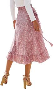 img 3 attached to 🌸 LYANER Womens Floral Print Ruffle Women's Clothing and Skirts: Blossom Your Style