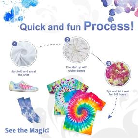 img 2 attached to BONROB Tie-Dye Kit for Kids and Adults - 15 Vibrant Colors, Includes 2 Pairs of Socks, Gloves, Rubber Bands, and Tablecloths for DIY Fashion Party Supplies