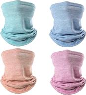 sg sugu 4-pack kids neck gaiter face mask cover for children - outdoor washable scarf bandanas logo