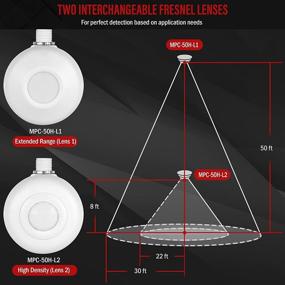 img 2 attached to 🏭 ENERLITES High Bay Ceiling Motion Sensor, PIR Ceiling Sensor with 360° Field of View and 2800 Sq Ft Coverage, 120-277VAC, Neutral Wire Required, Commercial/Industrial Grade, MPC-50H, White