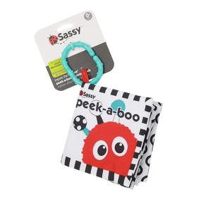 img 2 attached to 📚 On-The-Go Travel Sassy Peek-a-Boo Activity Book in Black & White for All Ages, from Newborn and Up