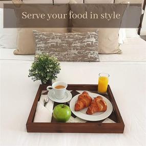 img 2 attached to 🛋️ Decorative Wooden Serving Tray with Handles