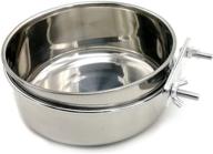 🦜 premium stainless steel bird cup with clamp holder - ideal feeding dish for parrots, macaws, budgies, cockatiels, and more! logo