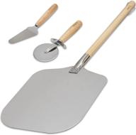 kompaktgear pizza peel set: detachable wood handle, pizza cutter wheel, serving shovel - 12-inch paddle for baking homemade pizza with easy storage logo