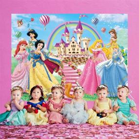 img 1 attached to 👸 Disney Princess Backdrop Pink – Ideal for Girl's Baby Shower, Birthday, Banner, Photography Background