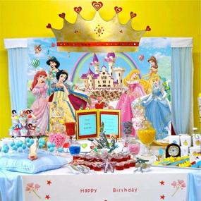 img 3 attached to 👸 Disney Princess Backdrop Pink – Ideal for Girl's Baby Shower, Birthday, Banner, Photography Background