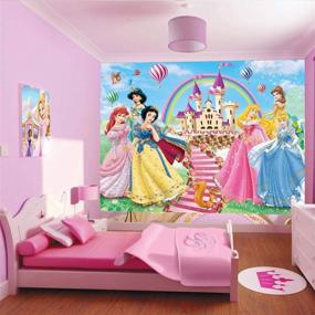 img 2 attached to 👸 Disney Princess Backdrop Pink – Ideal for Girl's Baby Shower, Birthday, Banner, Photography Background