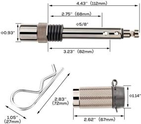 img 3 attached to 🔒 IKURAM R Замковый штырь для приемника 2 дюйма: Серый замок прицепного устройства 5/8" - велосипедный багажник, буксирный грузовик, лодка (2 шт.)
