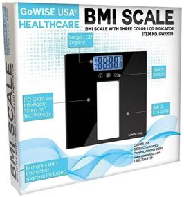 img 1 attached to 📊 GoWISE USA BMI Scale with Three Color LCD Indicator - 440 LBS Capacity Tempered Glass GW22039