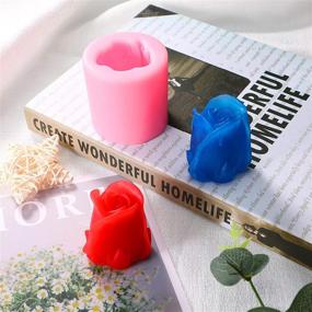img 2 attached to 🌹 3-Piece Rose Flower Straw Silicone Molds - Flower Straw Resin Mold, 3D Rose Flower Candle Molds, Rose Shaped Silicone Molds for DIY Handicrafts, Cake Decoration, and Candle Crafts