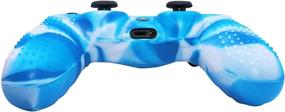 img 1 attached to 🎮 Premium PS4 Silicone Skin Controller with Water Transfer Printing Design – Includes Bonus Thumb Grips and Cap Cover Grips!