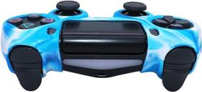 img 2 attached to 🎮 Premium PS4 Silicone Skin Controller with Water Transfer Printing Design – Includes Bonus Thumb Grips and Cap Cover Grips!