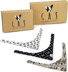 img 4 attached to 🐶 Set of 3 Pure Soft Cotton Dog Bandanas by G.A.S - Washable Neckerchief with Durable Fabric - Adjustable Dog Apparel & Accessories - Comes in Cardboard Box