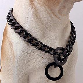 img 2 attached to Heavy Duty 15mm Solid Stainless Steel Dog Choke Chain Collar for Pit Bull, Mastiff, Bulldog, & Big Breeds - 12 to 34 Inches (26 inch Chain - Suggested for Dog with 22 inch Neck)
