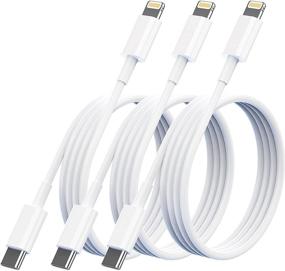 img 4 attached to 🔌 Apple iPhone 12 Pro Max Charger Cable - 3 Pack, Apple MFi Certified, USB C to Lightning, Fast Charging for iPhone 12 Pro Max and more - 3ft