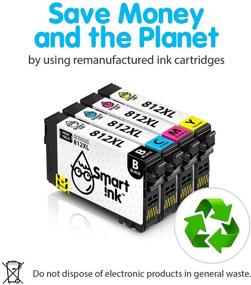 img 1 attached to 🖨️ Smart Ink Remanufactured Ink Cartridge Replacement for Epson 812 XL 812XL T812XL - Compatible with Workforce Pro WF-7820 WF-7840 and EC-C7000 (BK & C/M/Y, 4 Combo Pack)