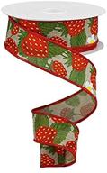 🍓 delight in nature's charm: strawberries on canvas wired edge ribbon, 10 yards (natural, 1.5 inch) logo