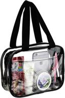 👜 stylish transparent handbag purse ideal for work, events, makeup, cosmetics | stadium approved clear pocketbook carry bag for durability logo