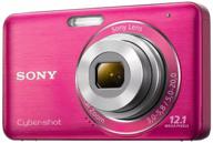 цифровой фотоаппарат sony dsc-w310 12.1 мп: 4-кратное широкоугольное увеличение, стабилизация изображения steady shot, жк-дисплей 2,7 дюйма - розовый логотип