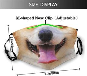 img 3 attached to 🐶 Welsh Corgi Dog Face Mask - Funny, Reusable, and Washable Mouth Cover for Men & Women with 2 Pieces Filters - Balaclava Included