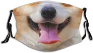 🐶 welsh corgi dog face mask - funny, reusable, and washable mouth cover for men & women with 2 pieces filters - balaclava included логотип