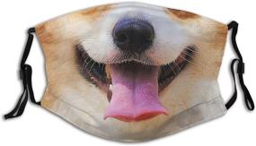 img 4 attached to 🐶 Welsh Corgi Dog Face Mask - Funny, Reusable, and Washable Mouth Cover for Men & Women with 2 Pieces Filters - Balaclava Included