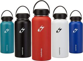 img 3 attached to Stay Hydrated with Hydro Energy Vacuum-Insulated Stainless-Steel Water Bottle - 32 oz, Red