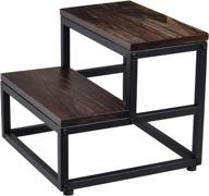 🪜 rorkee wood step stool - 2 step stool with 400lb load capacity for bedroom, bathroom, and kitchen - ebony finish (assembly required) логотип