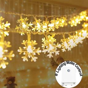 img 3 attached to 🎄 100 LED Snowflake Christmas Lights by Joiedomi (8 Modes) - 35.9 ft Snowflake String Lights for Christmas Garden, Patio, Bedroom, Party Decor - Indoor/Outdoor Celebration Lighting