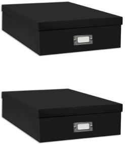 img 1 attached to 📦 Organize Your Memories with Pioneer Jumbo Scrapbook Storage Box - Black, 14.75"x13"x3.75" (Two Pack)