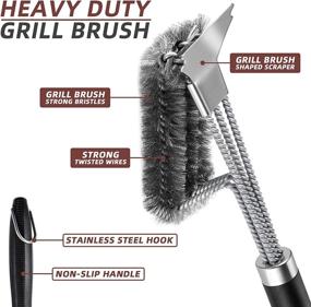 img 3 attached to 🔥 Arssilee Grill Cleaning Brush - Premium Stainless Steel BBQ Cleaner with Sturdy Woven Wire Bristles and Non-Slip Handle: Ultimate Charcoal Grill Cleaning Tool & Barbecue Accessory