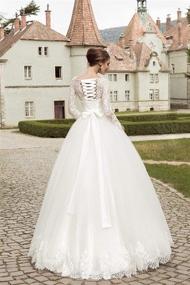 img 1 attached to 👰 Свадебное платье WeddingDazzle Ball Gown с сердцевидным вырезом, шнуровкой на спине для свадебной невесты.