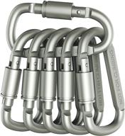 outmate 6 pcs aluminum d-ring locking carabiner: lightweight and sturdy clips for versatile outdoor use логотип