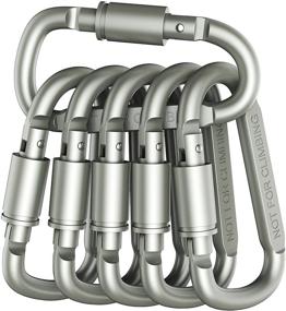 img 4 attached to Outmate 6 pcs Aluminum D-Ring Locking Carabiner: Lightweight and Sturdy Clips for Versatile Outdoor Use