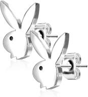 pierce2go silver playboy bunny earring logo
