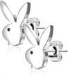 pierce2go silver playboy bunny earring logo