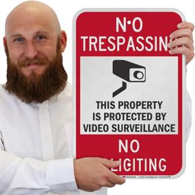 img 3 attached to 📹 Video Surveillance Sign for Occupational Health & Safety Products with No Trespassing Feature