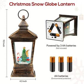 img 3 attached to 🎅 [Upgraded 2022] Christmas Snow Globe Lantern with Snowman | Battery Operated Lighted | Swirling Water Glittering Globe | Xmas Home Decor Tabletop Lanterns | Christmas Decoration and Gift