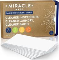 🌱 miracle made: liquidless laundry detergent sheets - plastic-free, biodegradable eco-strips (32 loads, up to 64) - gentle on sensitive skin - dye, bleach, paraben, and cruelty-free logo