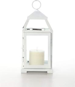 img 3 attached to 🏮 Hosley 12.50 Inch High White Clear Glass and Iron Lantern: The Perfect Gift for Festivities, Parties, Weddings, Aromatherapy, and LED Spa Settings O5