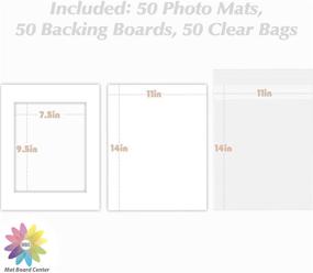 img 1 attached to 🖼️ Mat Board Center, Pack of 50, 11x14 White Mats for 8x10 - Clear Bags, Backing Boards - Acid-Free, 4-Ply Thickness, White Core - Ideal for Pictures, Photos, and Framing